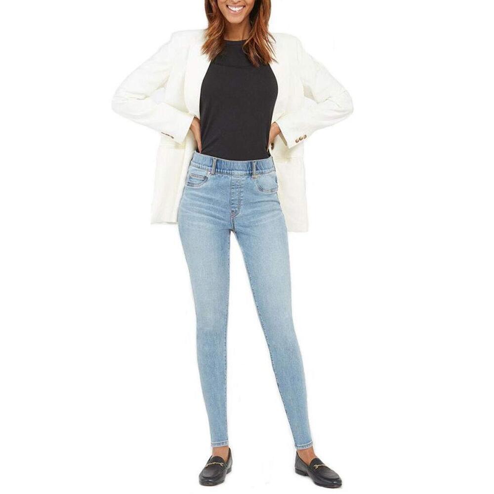 SPANX Women's Blue Skinny Jeggings Blue L NWT